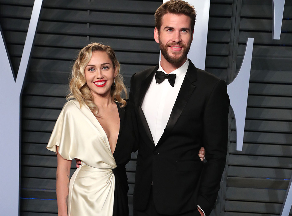Miley Cyrus, Liam Hemsworth, Vanity Fair Oscar Party 2018 Miley Cyrus, Liam Hemsworth, Vanity Fair Oscar Party 2018